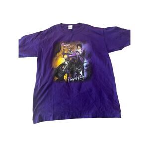 Prince & The Revolution Purple Rain Shirt 🎸 Motorcycle Graphic 🏍️ Size Large